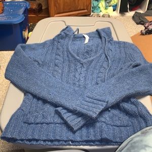 COPY - Blue sweater with sweater with hood